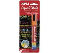 Marqueur à craie liquide Apli - Pointe ronde de 5,5 mm - Idéal pour les tableaux noirs, le plastique, les fenêtres, la céramique, le vinyle, le métal, etc. - Facile à effacer avec un chiffon humide -