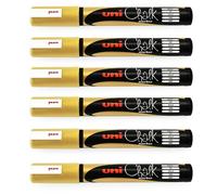 Marqueur À Craie Uni-Ball PWE-5M Pointe Bullet 1,8-2,5mm Or Pack De 12