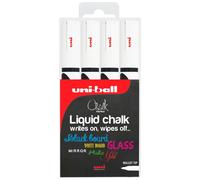 Marqueur À Craie Uni-Ball PWE5M Blanc Non-Permanente Pointe Bille Paquet De 4