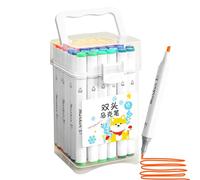 Marqueur à dessin - Feutres de peinture acrylique pour créatif, double avec 48 couleurs vives, outils d'art à séchage rapide pour esquisse, journal, scrapbooking, illustrations, artisanat