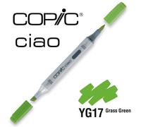 COPIC Ciao YG17, Grass Green, Twin Marker avec une pointe de largeur moyenne et une pointe Brush