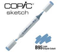 COPIC Sketch B95, Light Grayish Cobalt, Twin Marker avec Une Pointe Moyenne et Une Pointe Pinceau