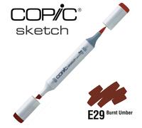 COPIC Sketch E29, Burnt Umber, Twin Marker avec Une Pointe Moyenne et Une Pointe Pinceau