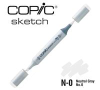 COPIC Sketch N-0, Neutral Gray No. 0, Twin Marker avec une pointe moyenne et une pointe pinceau