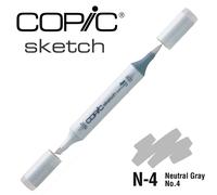 COPIC Sketch N-4, Neutral Gray No. 4, Twin Marker avec une pointe moyenne et une pointe pinceau