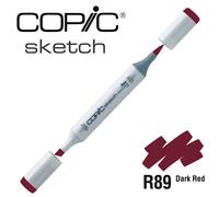 COPIC Sketch R89, Dark Red, Twin Marker avec une pointe de largeur moyenne et une pointe « brush ».