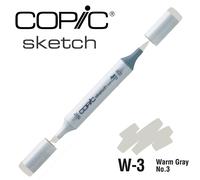 COPIC Sketch W-3, Warm Gray No. 3, Twin Marker avec une pointe moyenne et une pointe pinceau