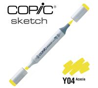 COPIC Sketch Y04, Acacia, Twin Marker avec Une Pointe de Largeur Moyenne et Une Pointe « Brush ».