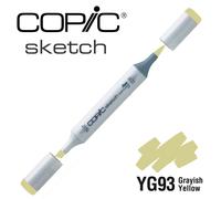 COPIC Sketch YG93, Grayish Yellow, Twin Marker avec Une Pointe Moyenne et Une Pointe Pinceau