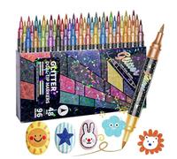 Marqueur à paillettes - Stylo aquarelle double face avec pointe douce | Accessoires de bricolage à séchage rapide pour et adultes, peinture, scrapbooking, cartes de vœux, maison, école, salle