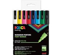Posca Pochette 8 marqueurs PC3M – Pointe fine, peinture à base d'eau, tout support, couleurs douces