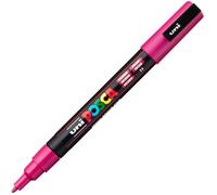 Marqueur à Pigment - UNIBALL - POSCA PC-3M - Fuchsia - Pointe Ronde 1,5 mm - Opaque - Indélébile