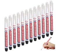 Marqueur à pointe longue 12 pièces, marqueur à nez long de 20 mm, stylo de construction étanche séchage rapide pour le travail du bois, stylo construction