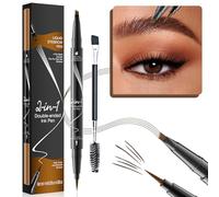 Marqueur à sourcils double face avec pinceau et pointe à 4 points, imperméable, naturel, résistant à la transpiration