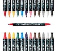 Marqueur acrylique à double extrémité pour dessin, scrapbooking, 12/24/26/30 couleurs, stylo de peinture acrylique, séchage rapide, résistant à l'eau, peinture pour enfants