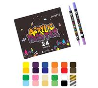 Marqueur acrylique à double pointe pinceau pour la fabrication de cartes, le journal intime, le dessin sur papier, pierre, bois de roche, stylos d'art à double pointe