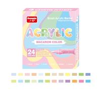 Marqueur acrylique liquide direct à tête souple sans pression pour étudiant graffiti qui se chevauche (macaron 24 couleurs)