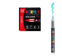 Marqueur acrylique liquide direct opaque et empilable pinceau aquarelle à tête souple pour les beaux-arts des étudiants. (12 couleurs)