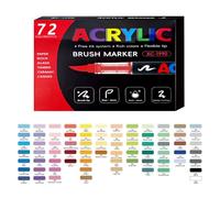 Marqueur acrylique liquide direct opaque et empilable pinceau aquarelle à tête souple pour les beaux-arts des étudiants. (72 couleurs)