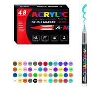Marqueur acrylique liquide direct opaque et empilable pinceau aquarelle à tête souple pour les beaux-arts des étudiants. (48 couleurs)