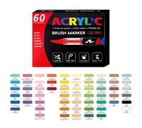 Marqueur acrylique liquide direct opaque et empilable pinceau aquarelle à tête souple pour les beaux-arts des étudiants. (60 couleurs)
