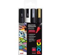 Marqueur acrylique Uni Posca PC-5M, 1,8-2,5 mm, set de 4 couleurs monochromes