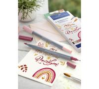 Faber-Castell 164518 - Goldfaber Aqua Dual Marker, Boho, avec pointe pinceau et pointe Fineliner, étui de 6 pièces
