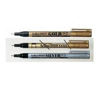 artline 48963 Marqueur pointe extra fine conique 0,8 mm permanent tous supports corps métal encre pigmentée résiste eau Argent Assorties
