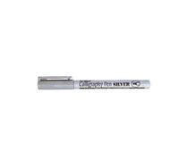 Marqueur artline permanent pointe large biseautée 2.5mm tous supports corps métal encre pigmentée résiste eau argent
