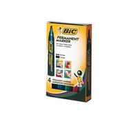 Marqueur Bic permanent biseaute - pochette de 4