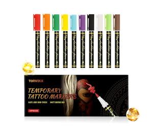 Marqueur corporel | 10 couleurs de précision pour le visage, marqueur de peau créatif, pour et adultes, anniversaire, fête, cosplay, festival, maquillage, jeu de rôle, événement