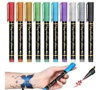 Marqueur corporel | 10 couleurs plume temporaire pour peinture | Crayons corporels lavables et imperméables - Pour et adultes, fêtes, festivals, maquillage, concerts