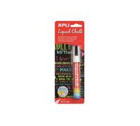 APLI Marqueur craie liquide 13954 effaçable pointe ronde 5,5 mm blanc