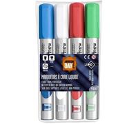 Marqueurs - Craie liquide - Effaçable - 4 couleurs - Mine 4mm - Tous supports