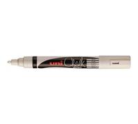 Uni TS-140135 PWE-5M Marqueur craie à pointe ogive, moyen, largeur de trait 1,8 mm - 2,5 mm, blanc