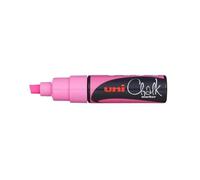 Marqueur Craie Pte Biseautée Large Chalk Marker Pwe8k 8mm Rose Fluo - Uniball - Effaçable - Opaque