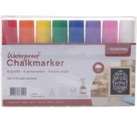 Marqueur Craie Résistant À L¿Eau, Pointe 15 Mm - Lot De 8 Feutres Multicouleurs Pour Message En Intérieur Et Extérieur ¿ Tableaux Noir, Ardoise, Panneaux, Fenêtres