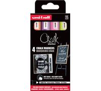 marqueur craie uni-ball Chalk marker PWE5M/4PFASS16 étui de 4 couleurs assorties