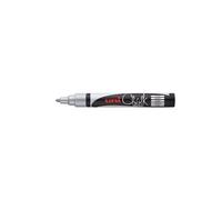 Faber-Castell uni-ball 186211 - Marqueur fenêtre & craie UNI CHALK PWE-5M, 1,8 - 2,5 mm, pointe ogive, argenté