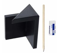 Marqueur d'angle en alliage d'aluminium 45 degrés, outil de mesure pour le travail du bois avec crayon - Noir, 64 x 45 x 45 mm
