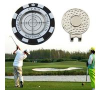 Marqueur de balle Green Reader avec niveau intégré et clip de chapeau pour les mesures de parcours - Outil ABS compact pour une évaluation précise de la pente de putt (noir et blanc)