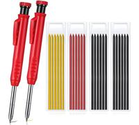 Marqueur De Construction En Bois Pour Architecte, Crayon Mécanique De Charpentier Solide, Recharge Pour Porte-Mine, 2 Charpentier, 24 Crayons