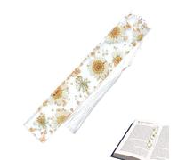 Marqueur de fleurs - Marque-page en résine époxy marguerite de fleurs séchées transparentes avec pompon | Marqueur floral pour amateurs de livres, femmes, hommes, meilleurs amis