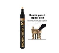 Marqueur De Galvanoplastie Miroir Chromé Pour La Coloration À La Main,Pinceau Graffiti,Argent,Or,Jaune,Rouge,0.7mm,1.0mm,2.0mm,3.0mm - Type 1 Copper Gold 3.0mm