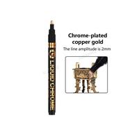 Marqueur De Galvanoplastie Miroir Chromé Pour La Coloration À La Main,Pinceau Graffiti,Argent,Or,Jaune,Rouge,0.7mm,1.0mm,2.0mm,3.0mm - Type 1 Copper Gold 2.0mm