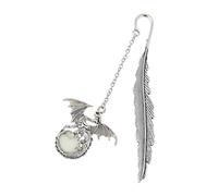 Marqueur de livre lumineux pour Creative Feather Dragon Label Coin Cuir
