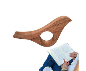 Marqueur de page de pouce - Motif oiseau en bois, support de bague, accessoire de page de livre lisse, compagnon de lecture, marque-page durable fabriqué à la main, outil littéraire élégant | Protecte