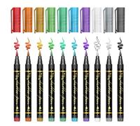 Marqueur de peau, 10 couleurs temporaires lavables - Stylos imperméables pour art corporel - pour peinture, Halloween, Noël, fête, festival, maquillage, concert