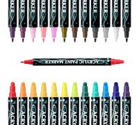 Marqueur de peinture acrylique à double extrémité pour scrapbooking 12/24/26/30 couleurs