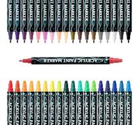 Marqueur de peinture acrylique à double extrémité pour scrapbooking 12/24/26/30 couleurs